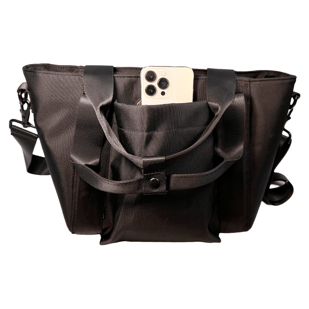 Side view of small EscapeZone Stylish Women's Handbag with Faraday Pockets Purse