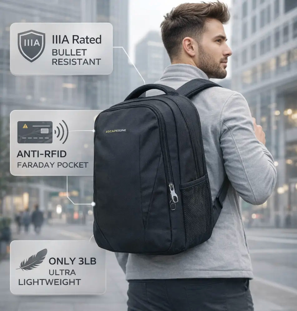 Escapezone™ ⛨ IIIA Bulletproof Backpack