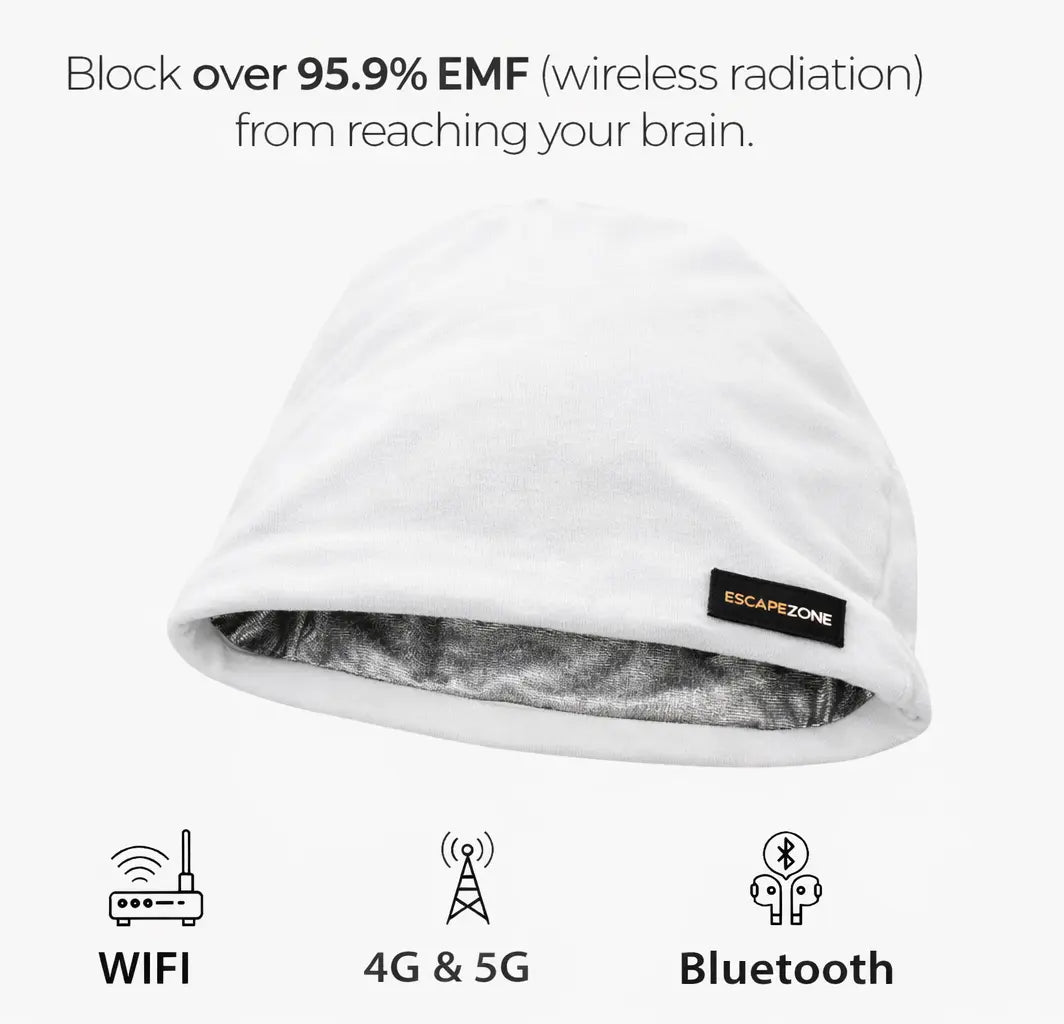 EscapeZone EMF Blocking Kids Faraday Beanie – White