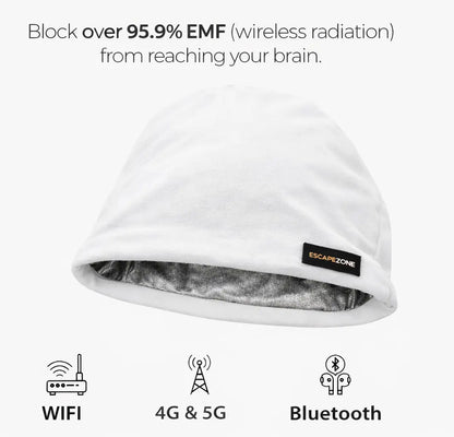 EscapeZone EMF Blocking Kids Faraday Beanie – White
