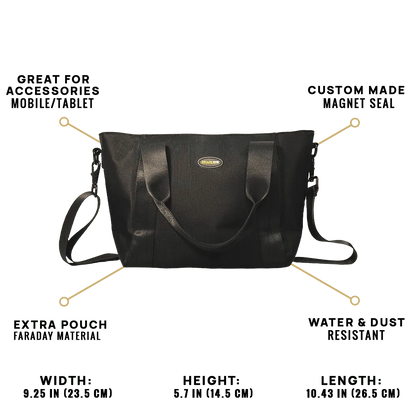 EscapeZone Stylish Women’s Handbag with Faraday Pockets (small)