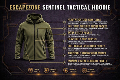 EscapeZone EMF Blocking Tactical Hoodie