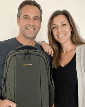 Customer photo with EscapeZone Shield backpack