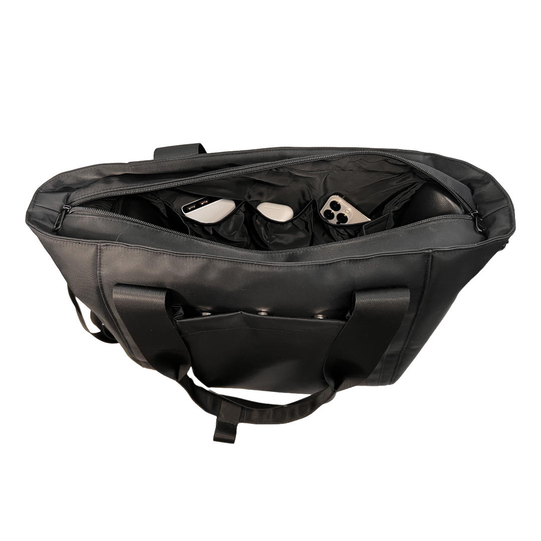 Top View of Stylish Women’s Handbag with Faraday Pockets (Large)